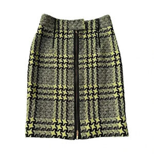Carlisle skirt tweed size 2 chatreuse and black, pencil skirt